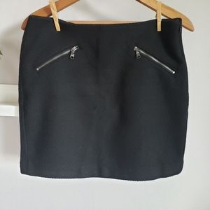 Banana Republic Wool Blend Zip Pocket Mini Skirt Black Size 4